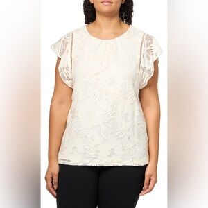 Anthropologie Cream Lace Blouse